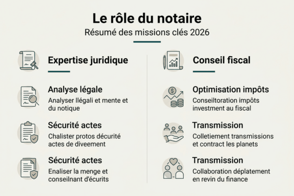 Rôle du notaire en gestion de patrimoine : guide 2026