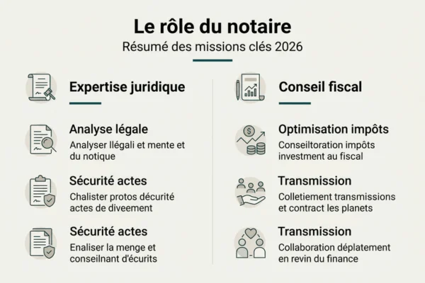 Rôle du notaire en gestion de patrimoine : guide 2026